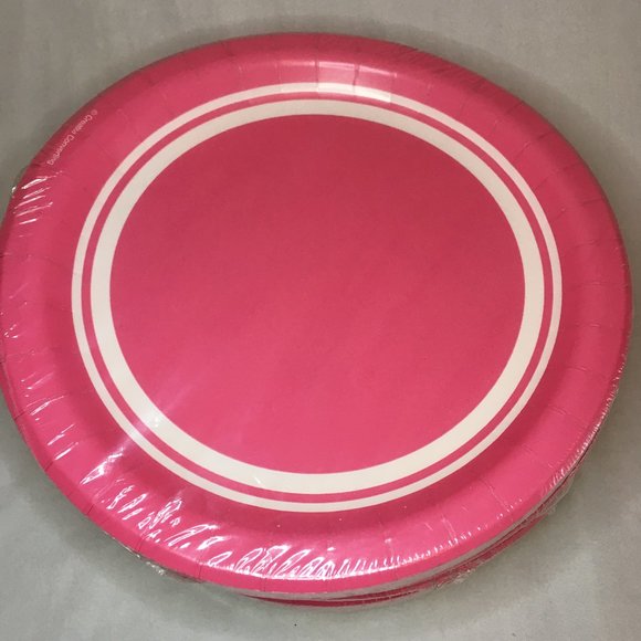 New Set of 80 Pink & White Dessert Paper Plates - Picture 1 of 3